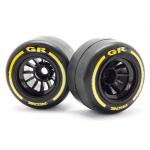 GR F-1 Tire (Rear/Pre-Glued) High-Grip Belted Formula-1 (Tire decal included) (2pcs)