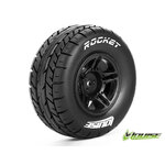 SC-Rocket Tires (Soft Compound), Mounted on Black Rim (2Pcs.)