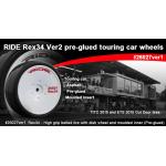 Rex34 Ver2. 24mm Tire Set w/Molded Inner Pre Glued on PC Dish Wheels.