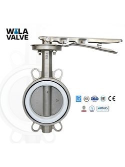 Butterfly Valve Stainless Steel PTFE seal Size 2"(DN50)