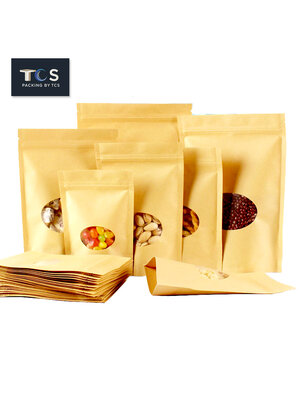 ถุงคราฟท์ซิปล็อคตั้งได้ หน้าต่างวงกลม