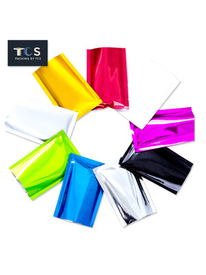 ถุงแบนฟอยล์สีเงาต่างๆ ซีล 3 ด้าน (เมทัลไลท์)