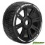 MFT GT Shiv 1/8 GT Tires (Soft Compound), Mounted on Black Spoke Rim (2Pcs.)