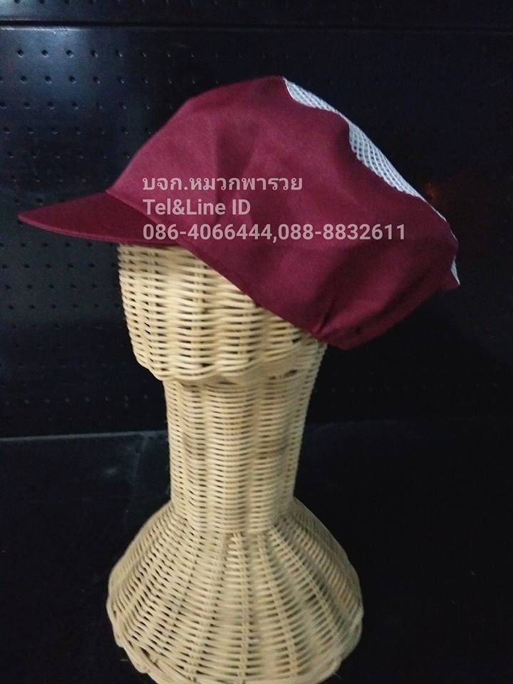 หมวกคลุมผมตาข่ายบน หมวกแม่ครัว หมวกตาข่าย หมวกกุ๊ก หมวกโรงงาน มีทั้งผ้าโซล่อนและผ้าโทเร