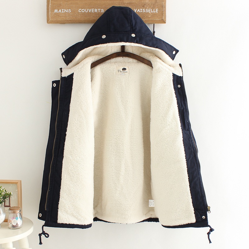 พรีออเดอร์ - เสื้อโค้ทกันหนาวด้านในบุขนหนานุ่ม Pre - CT730 (สีกรม)