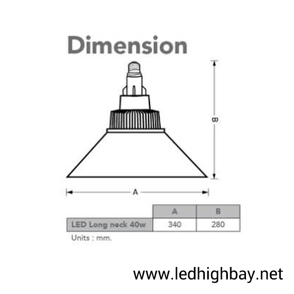 โคมโลว์เบย์ LED EVE รุ่น Long neck 40w (แสงขาว)
