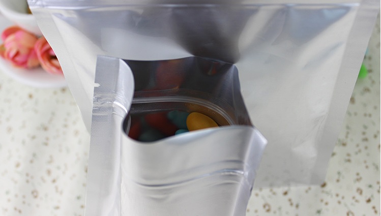 ถุงอลูมิเนียมซิปล็อค ตั้งไม่ได้ (ก้นแบน) (สีเงินผิวด้าน)