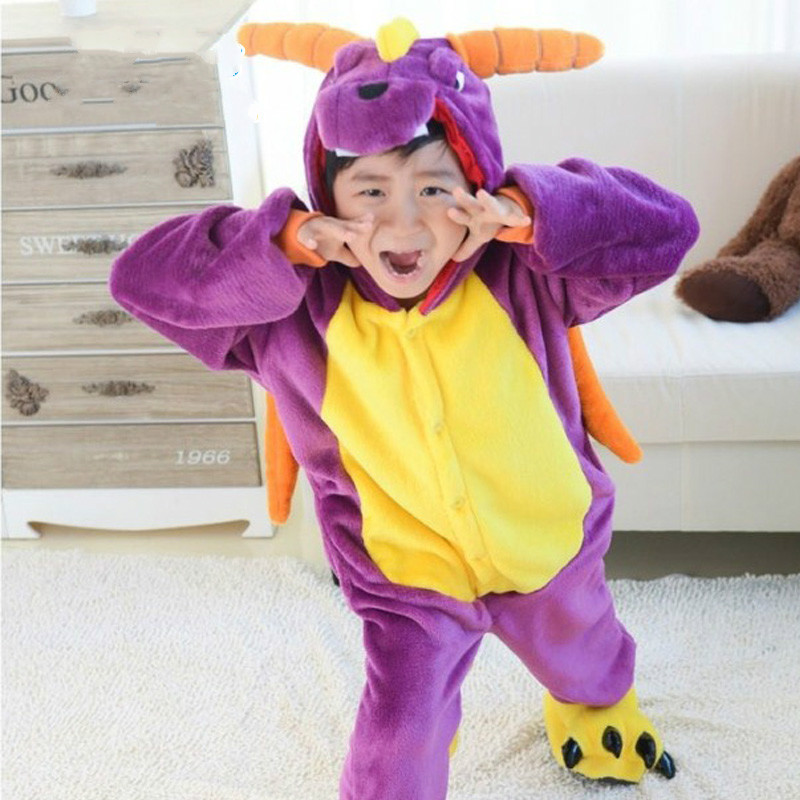 ชุดนอนมาสคอต / แฟนซี เด็ก มังกรม่วง (purple dragon)