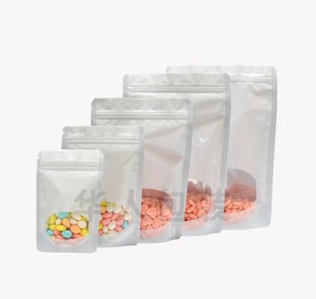 ถุงฟอยล์ซิปล็อคตั้งได้ - ฟอยล์สี หน้าต่างวงกลม (เมทัลไลท์)