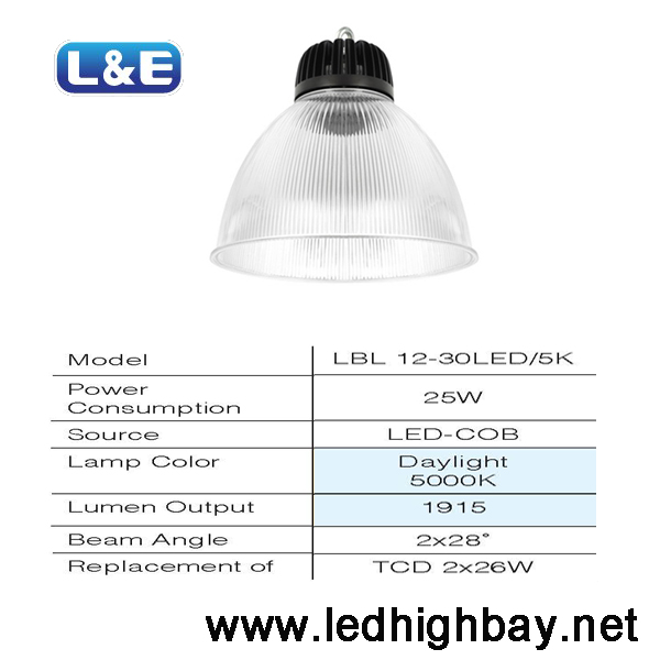โคมโลว์เบย์ LED L&E 25w