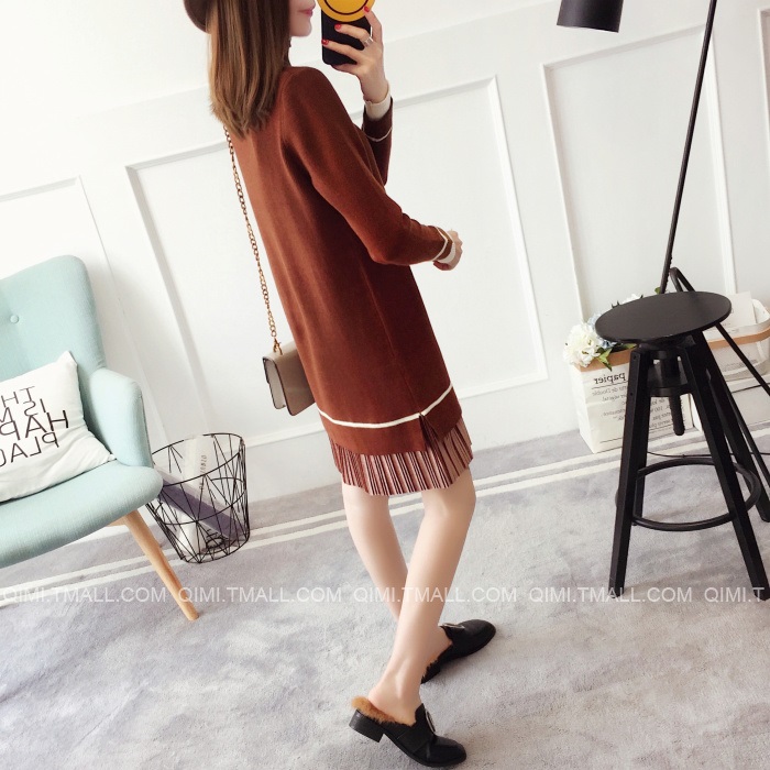 พรีออเดอร์ - เดรสไหมพรม Pre - DT110 (สีน้ำตาล)