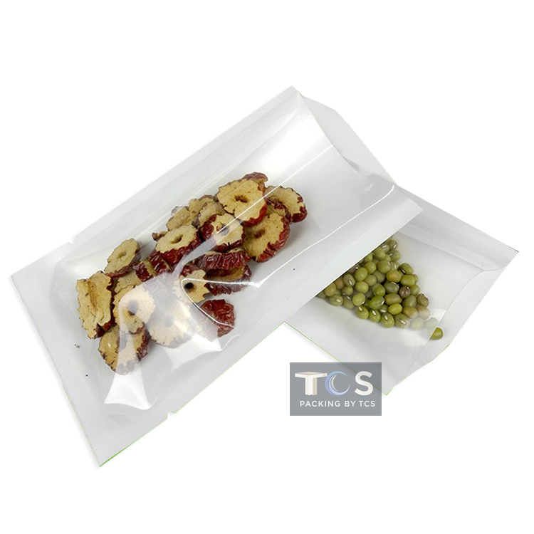 ถุงแบนหน้าใส หลังขาว ซีล 3 ด้าน