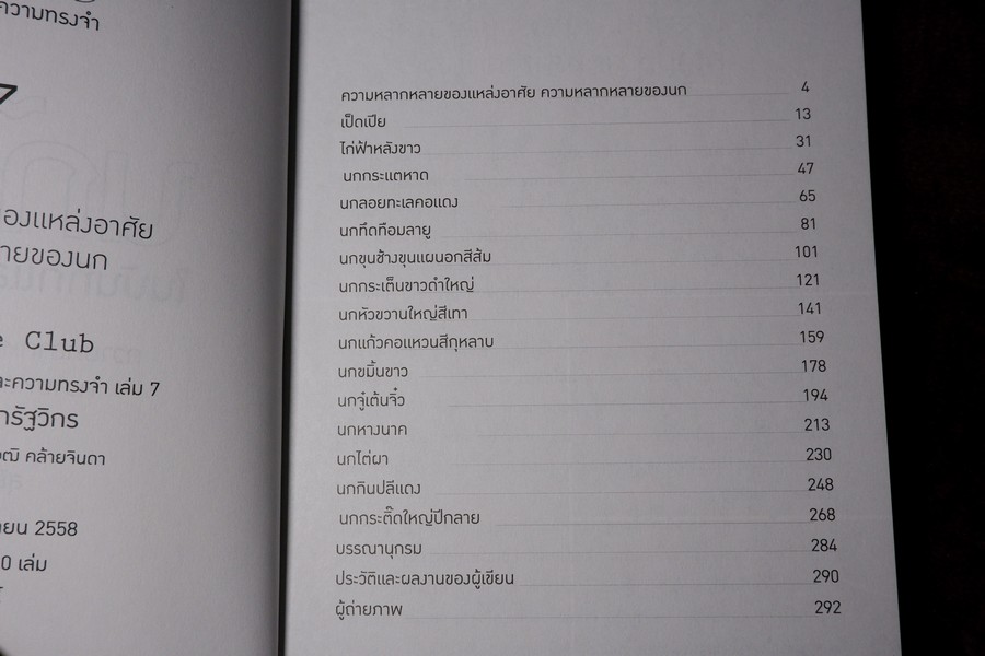นกไทย ในบันทึกเเละความทรงจำ โดย สุธี ศุภรัฐวิกร พิมพ์ 1000 เล่ม ปี 2558 (มีตำหนิ)