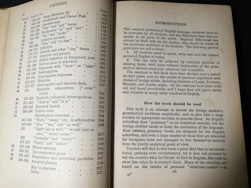 LIVING ENGLISH STRUCTURE PRACTICE BOOK FOR FOREIGN STUDENTS AND KEY BY W.STANNARD ALLEN ปกแข็ง ปี 1957