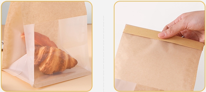 ถุงขนมปัง หน้าใสคราฟท์สีน้ำตาล (แพ็ค 50 ใบ)