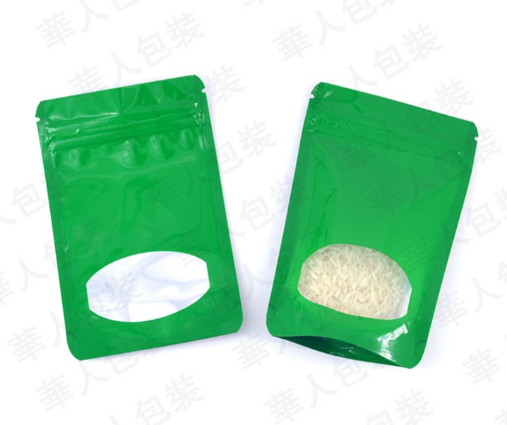 ถุงฟอยล์ซิปล็อคตั้งได้ - ฟอยล์สี หน้าต่างวงกลม (เมทัลไลท์)