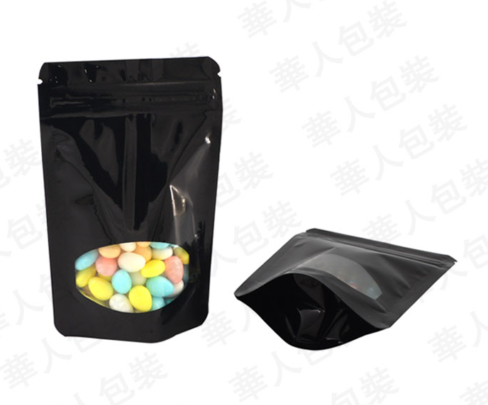 ถุงฟอยล์ซิปล็อคตั้งได้ - ฟอยล์สี หน้าต่างวงกลม (เมทัลไลท์)