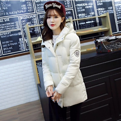 พรีออเดอร์ - เสื้อกันหนาวสไตล์เกาหลีบุนวม Pre - CT726 (สีขาว)