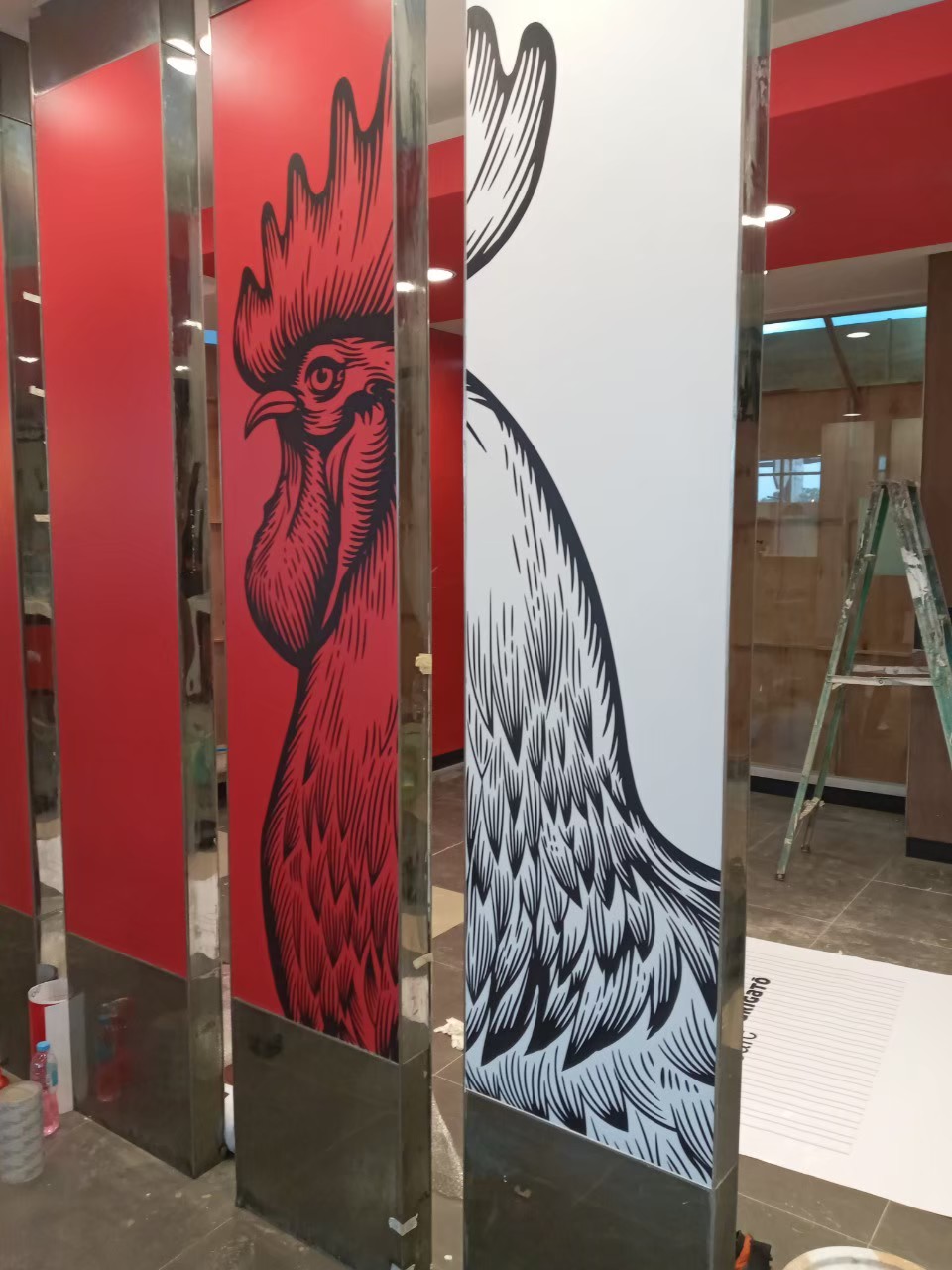 งานตกแต่งป้ายและสติ๊กเกอร์ร้านไก่ KFC