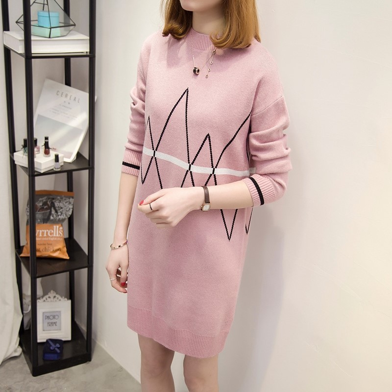 พรีออเดอร์ - เดรสไหมพรม Pre - DT161 (สีชมพู)