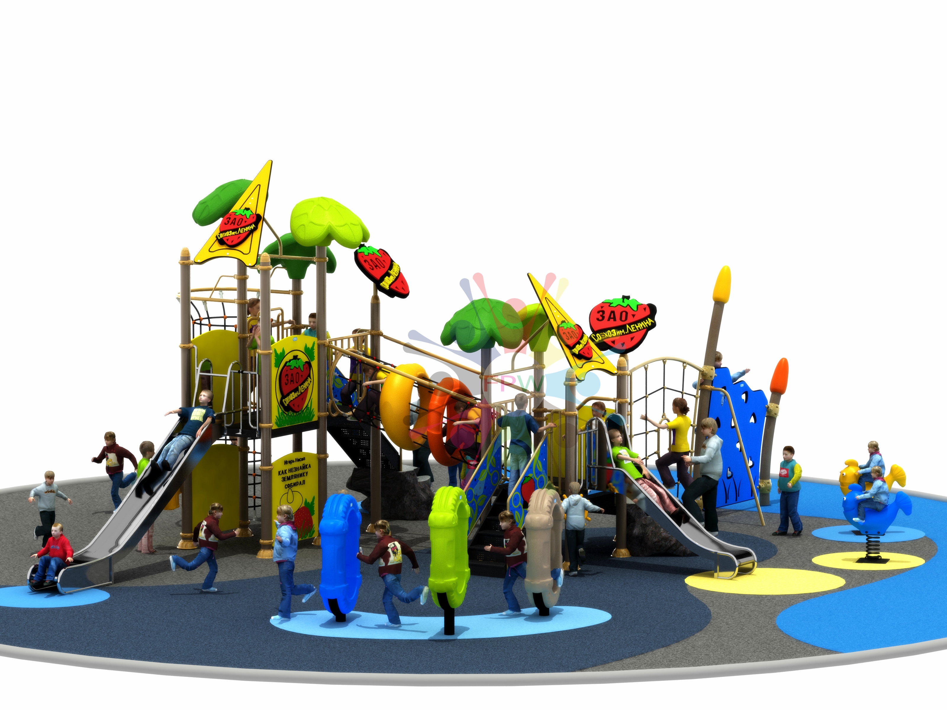 เครื่องเล่นสนามพลาสติกกลางแจ้ง ขนาด 1050x370x520 cm โครงสร้างเสาและชิ้นส่วนเหล็กทุกชิ้นผ่านกระบวนการเคลือบสารป้องกันสนิม ( Galvanized ) ปลอดสารพิษและปลอดภัยต่อเด็กตามมาตรฐาน ASTM ประเทศเกาหลี น๊อตและสกรูเป็นระบบกันคลายและปลายตัดมนป้องกันการขีดข่วนเด็กๆพื้