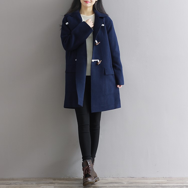 พร้อมส่ง - เสื้อโค้ทผ้าวูล CT163 (สีกรม)