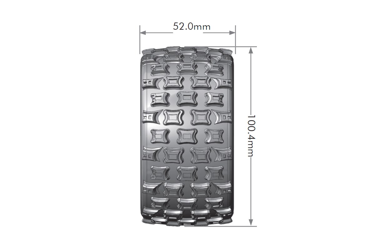 ST-Jumbo 2.8" Tires (Soft Compound), Mounted on Black 1/2" Offset Rim (2Pcs.)