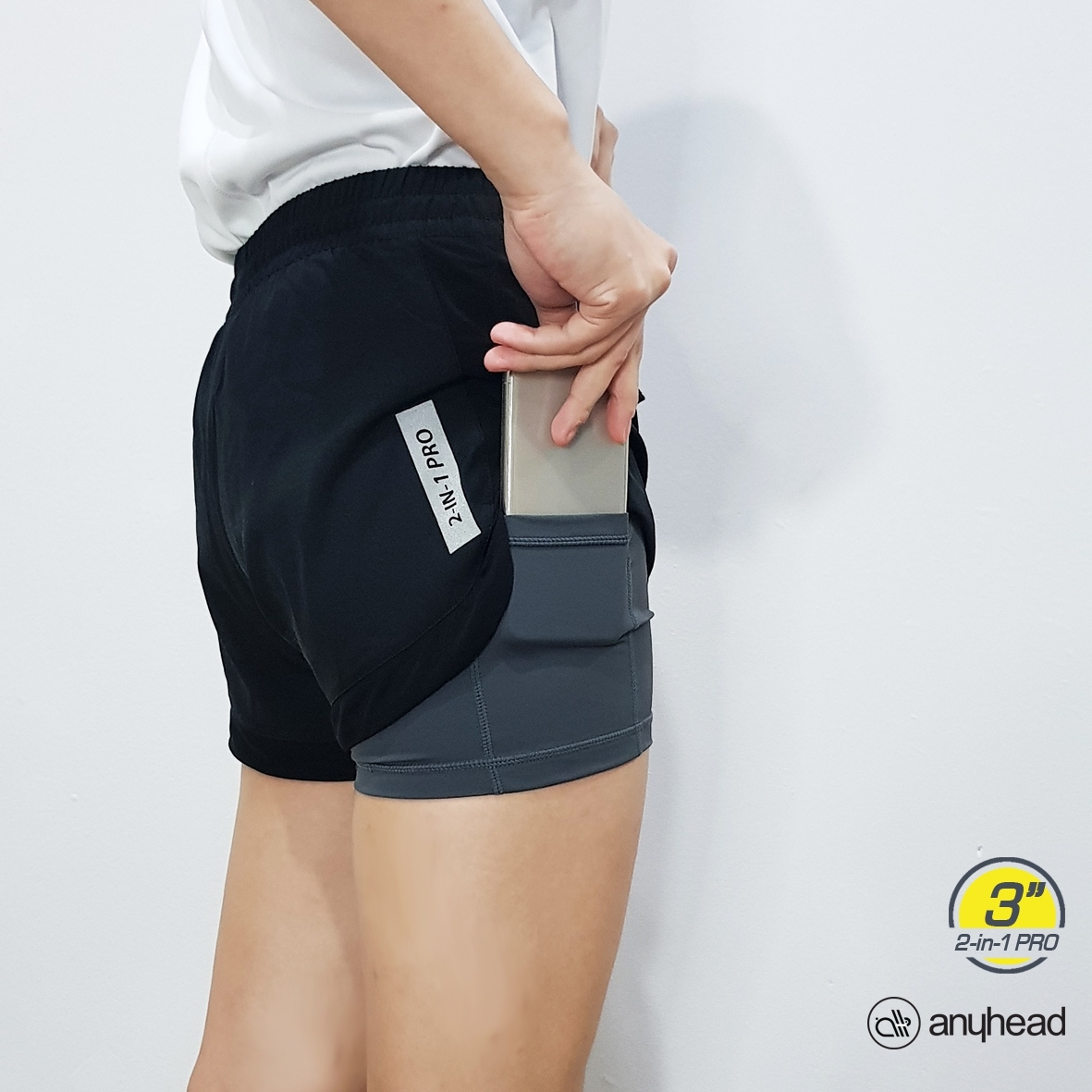 กางเกง 2 ชั้น รุ่น 2 in 1 Pro | กระชับกล้ามเนื้อ แบบสั้น ( Short , 3" )