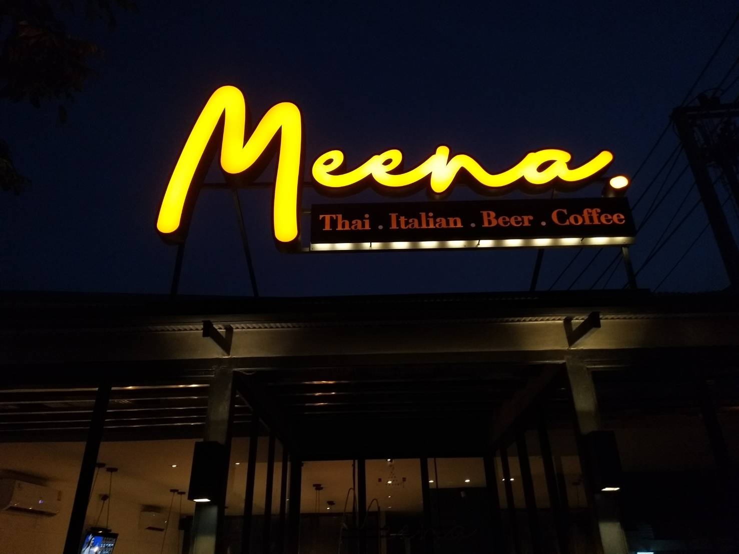 กล่องไฟไดคัท ยกขอบ ติดขาลอย ไฟออกหน้า-ออกหลัง #Meenc #ป้ายร้านอาหาร