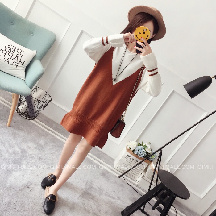 พรีออเดอร์ - เดรสไหมพรม Pre - DT125 (สีน้ำตาล)