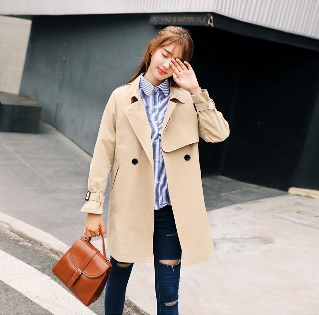 พร้อมส่ง - Trench Coat เสื้อโค้ท CT221 (สีเบจ)