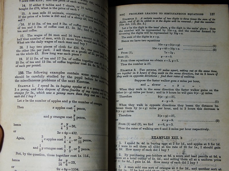 A School Algebra with answer by H.S.HALL & Key to HALL'S School Algebra by L.W.GRENVILLE ปกแข็ง 2 เล่ม ปี 1970 / 1956