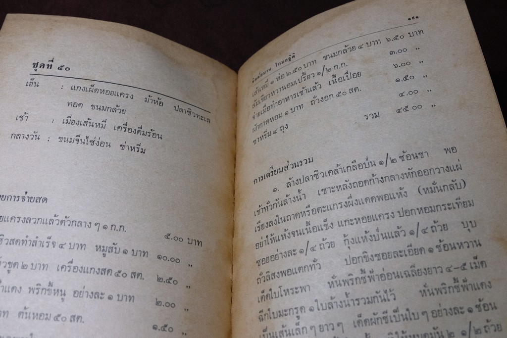 จัดสำรับ ชุด 2 เเละ 3 โดย จิตต์สมาน โกมลฐิติ ปี 2519-2520 หนารวม 412 หน้า (เล่มเล็ก)