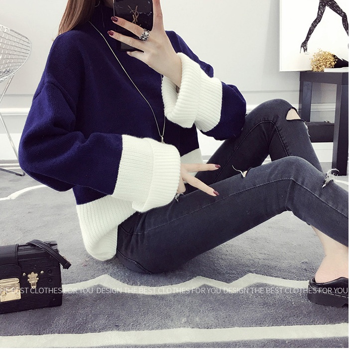 พรีออเดอร์ - เสื้อไหมพรมแฟชั่นทรงหลวม Pre - ST736 (สีกรม)