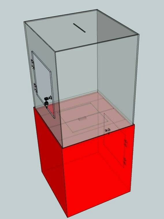 ตู้บริจาค อะคริลิคใส หนา 5 มม