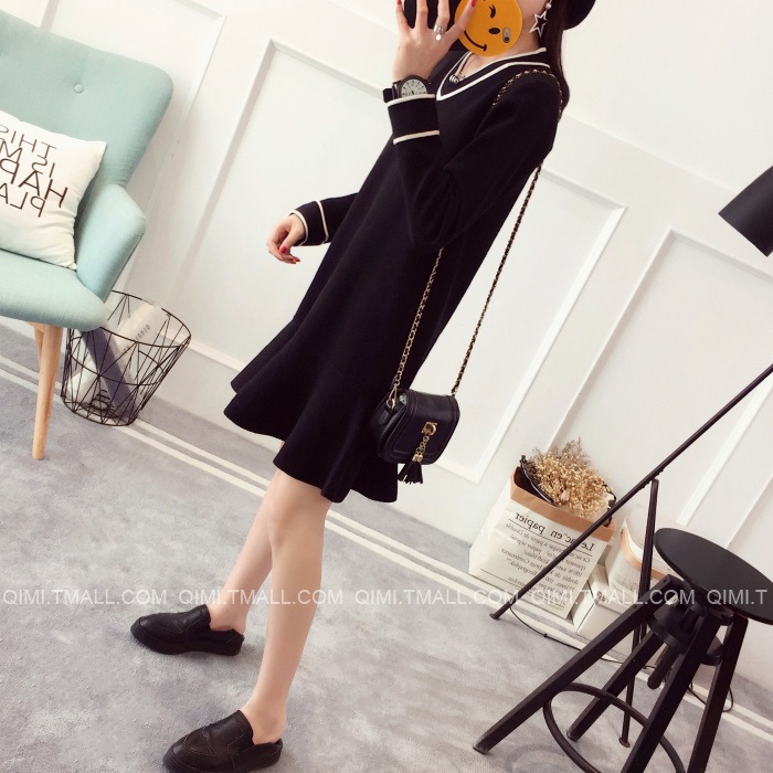 พรีออเดอร์ - เดรสไหมพรม Pre - DT147 (สีดำ)