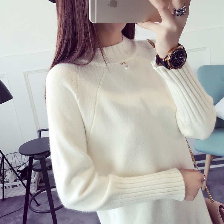 พร้อมส่ง - เดรสไหมพรม DT511 (สีขาว)