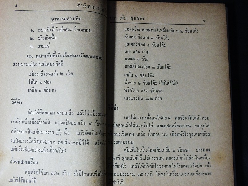 ตำรับอาหารประจำวัน ของ ม.ล.เติบ ชุมสาย ปกแข็ง 300 หน้า ปี 2514