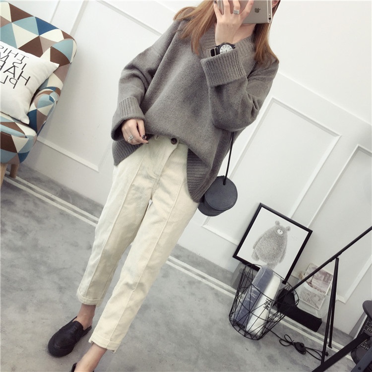 พรีออเดอร์ - เสื้อไหมพรมแฟชั่นแขนยาว Pre - ST775 (สีเทาเข้ม)