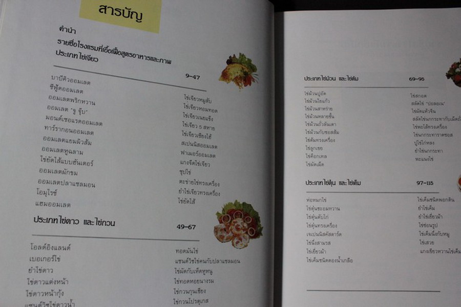 อาหารไข่รวมรส โดย ดวงทิพย์ ปกแข็งหนา 115 หน้า พิมพ์ปี 2535