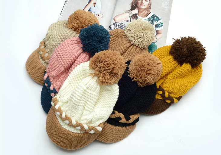 พรีออเดอร์ - หมวกไหมพรม Pre - HT611 (สีชมพู)