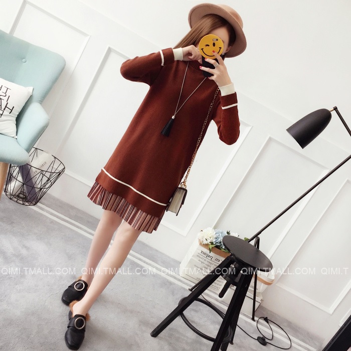 พรีออเดอร์ - เดรสไหมพรม Pre - DT110 (สีน้ำตาล)