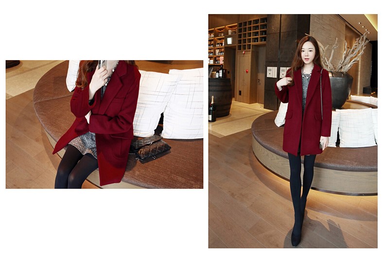 พร้อมส่ง - เสื้อโค้ทผ้าวูล CT170 (สีแดง)