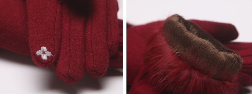 พร้อมส่ง - ถุงมือกันหนาว GT222(สีแดงไวน์)