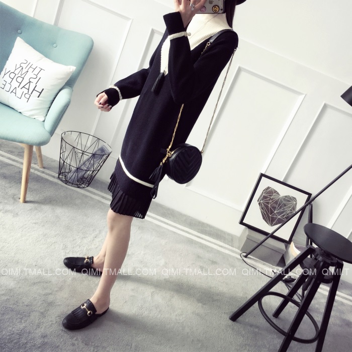 พรีออเดอร์ - เดรสไหมพรม Pre - DT117 (ดำ)