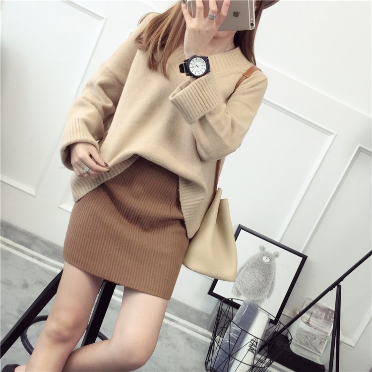 พรีออเดอร์ - เสื้อไหมพรมแฟชั่นแขนยาว Pre - ST777 (สีน้ำตาล)