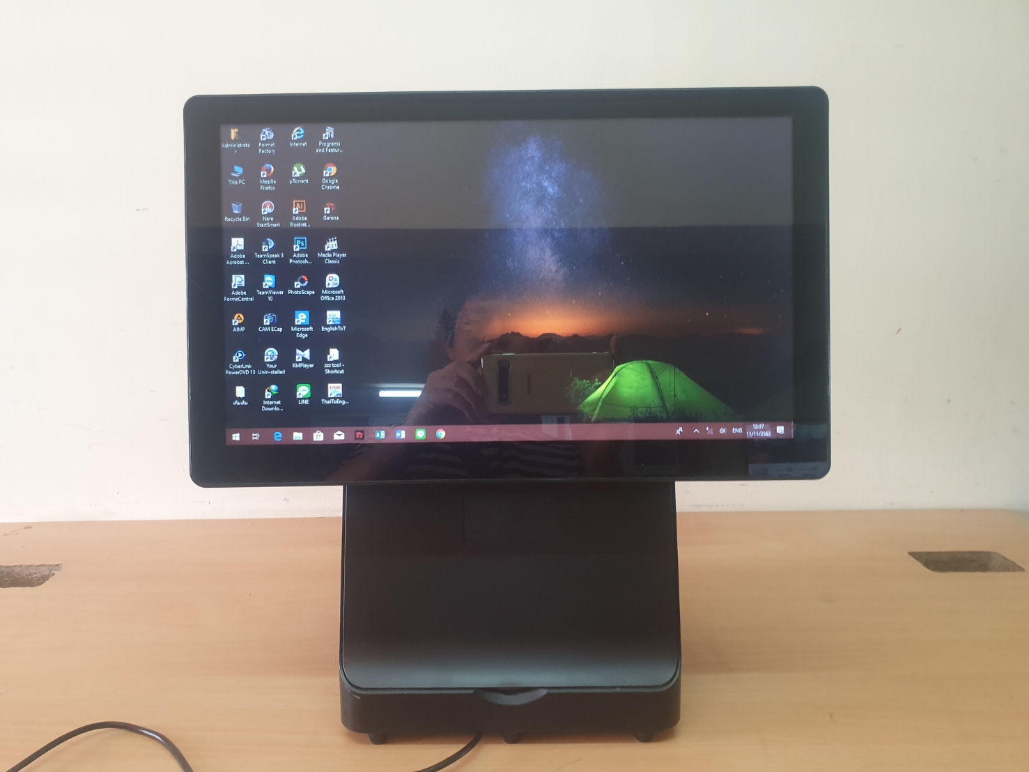 เครื่อง POS all in one ทัศกรีน มีจอด้านหลัง มีปริ้นเตอร์ในตัว มือสอง