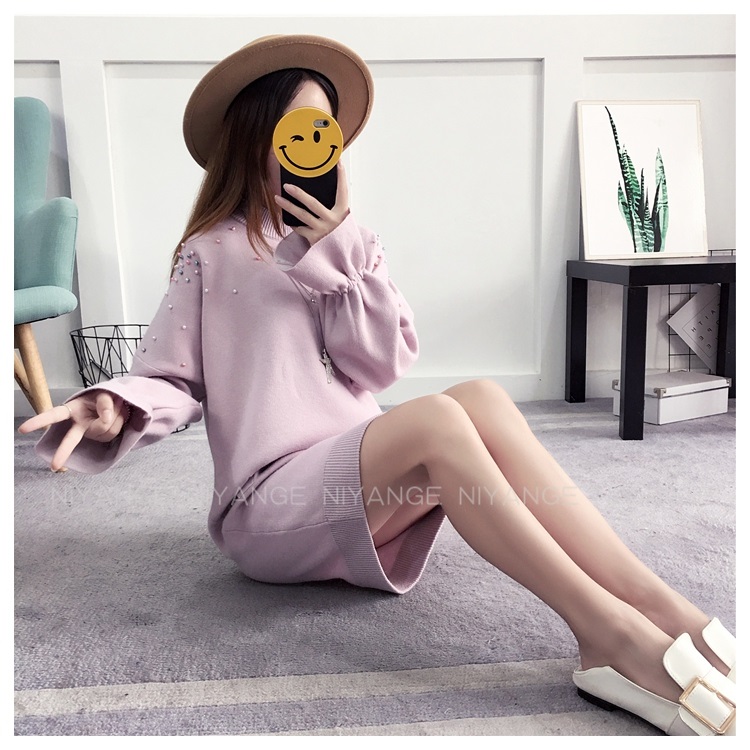 พรีออเดอร์ - เดรสไหมพรม Pre - DT130 (สีม่วงอ่อน)