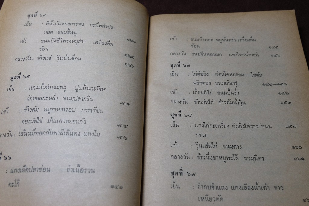 จัดสำรับ ชุด 2 เเละ 3 โดย จิตต์สมาน โกมลฐิติ ปี 2519-2520 หนารวม 412 หน้า (เล่มเล็ก)