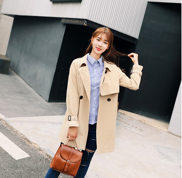 พร้อมส่ง - Trench Coat เสื้อโค้ท CT221 (สีเบจ)